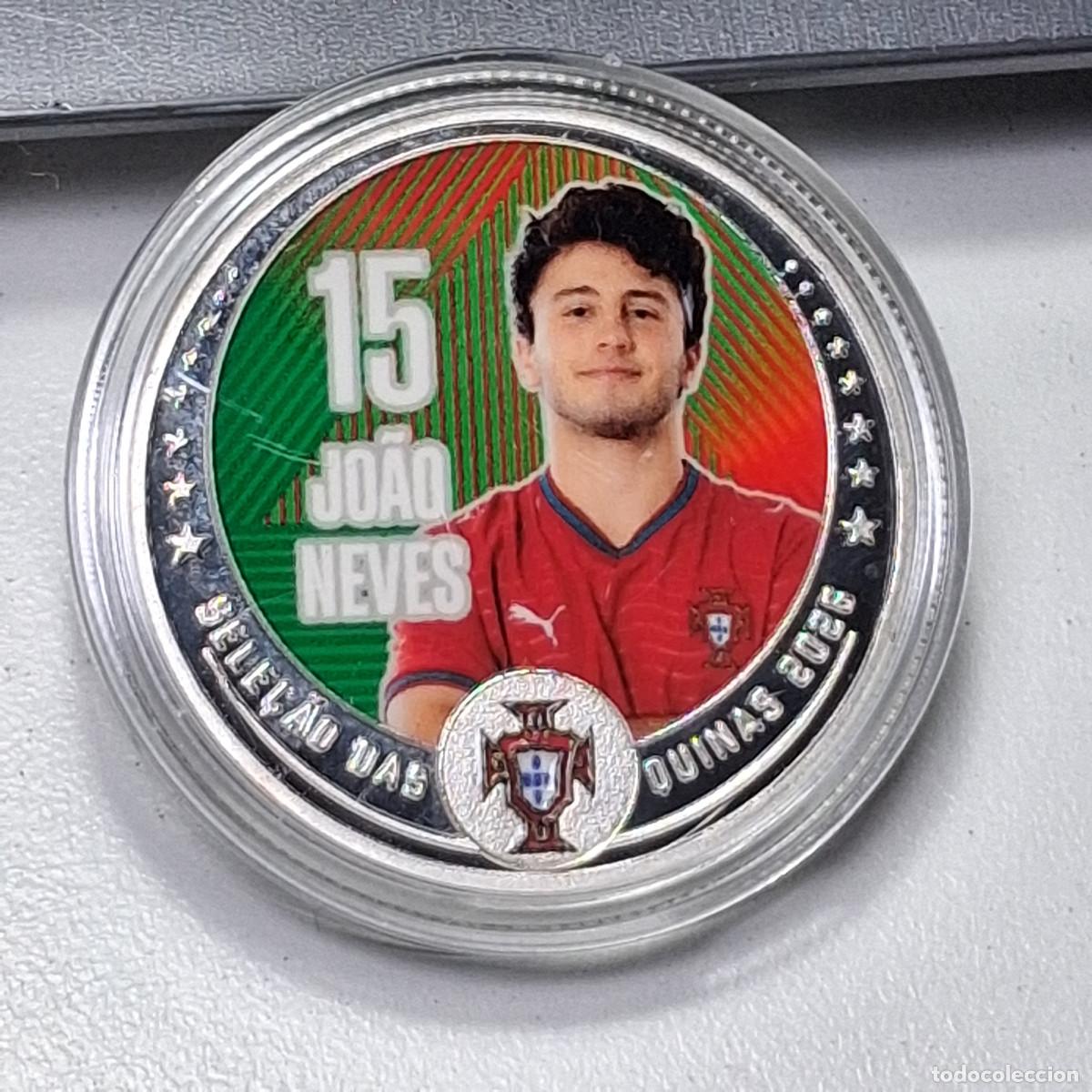 Colecionismo desportivo: MONEDA COLECCIONABLE FPF ICOINS 2026 - #15 JO&Atilde;O NEVES - SELECCI&Oacute;N PORTUGAL OFICIAL MEDALLA MOCILAB