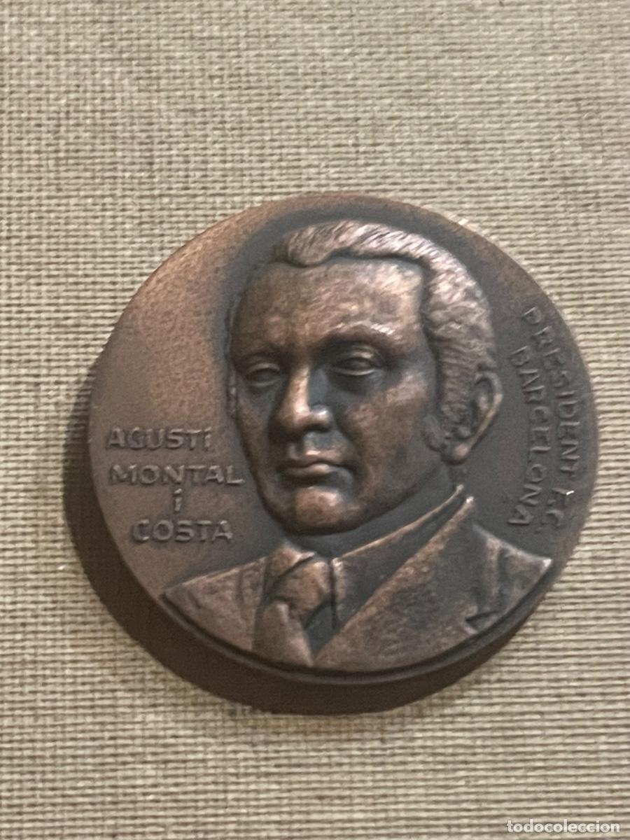 Collectionnisme sportif: FUTBOL - ANTIGUA MEDALLA .AGUSTI MONTAL I COSTA .PRESIDENT F.C. BARCELONA ALS MEUS COL-LABORADORS 19