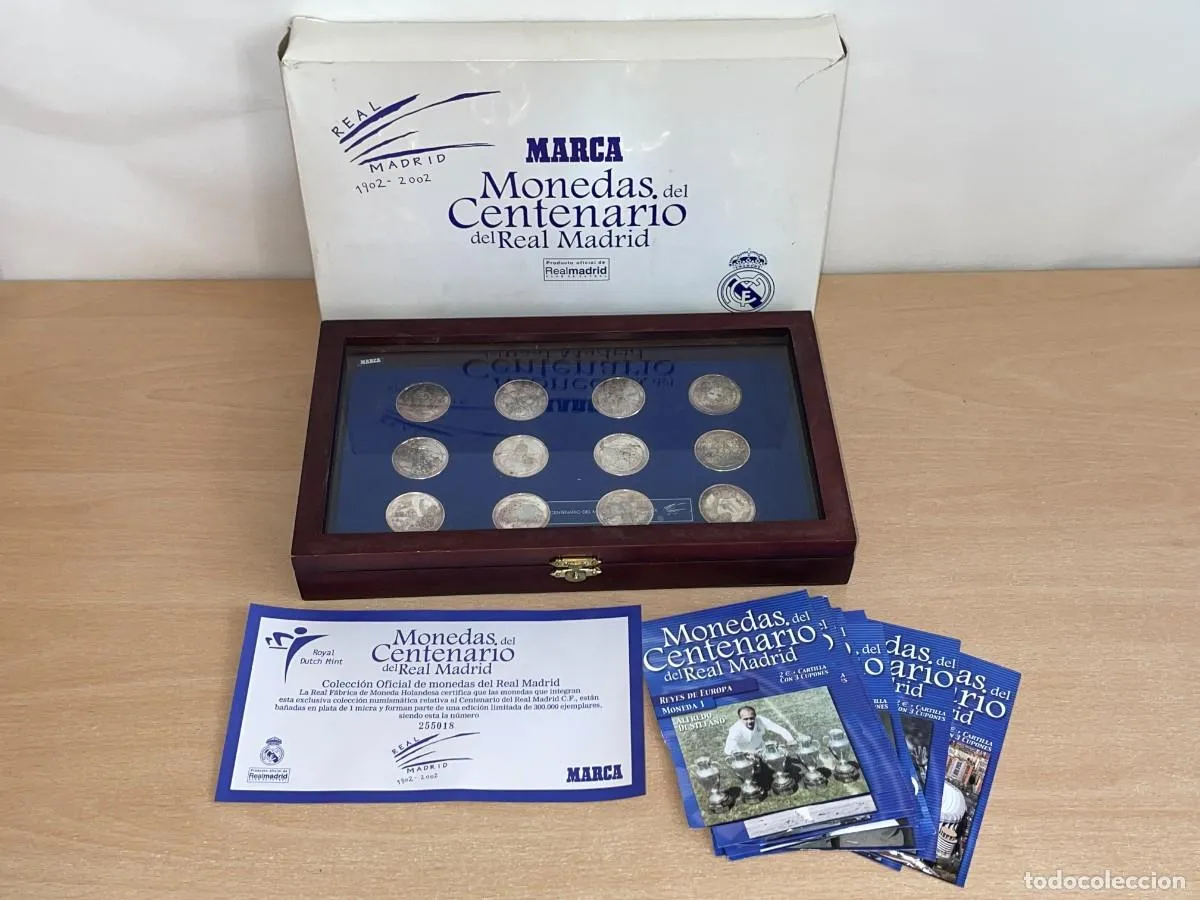 REAL MADRID 12 Monedas del Centenario del Real Madrid 1902-2002 plata Producto Oficial Ed. Limitada