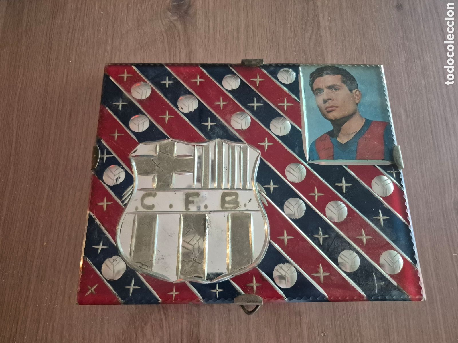 Collectionnisme sportif: MARCO DE ESPEJO ANTIGUO , CROMO CON DEDICAT&Ograve;RIA DEL GRAN CAPITAN FERRAN OLIVELLA