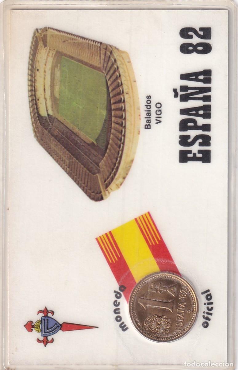 Collezionismo sportivo: MONEDA OFICIAL CONMEMORATIVA MUNDIAL F&Uacute;TBOL ESPA&Ntilde;A 82 ESTADIO BALAIDOS. VIGO.
