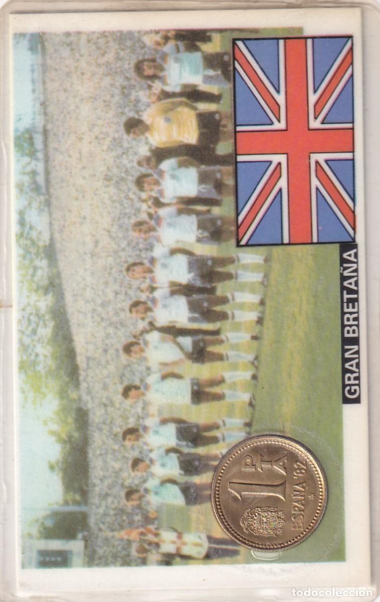 Collezionismo sportivo: MONEDA OFICIAL CONMEMORATIVA MUNDIAL F&Uacute;TBOL ESPA&Ntilde;A 82 EQUIPO GRAN BRETA&Ntilde;A