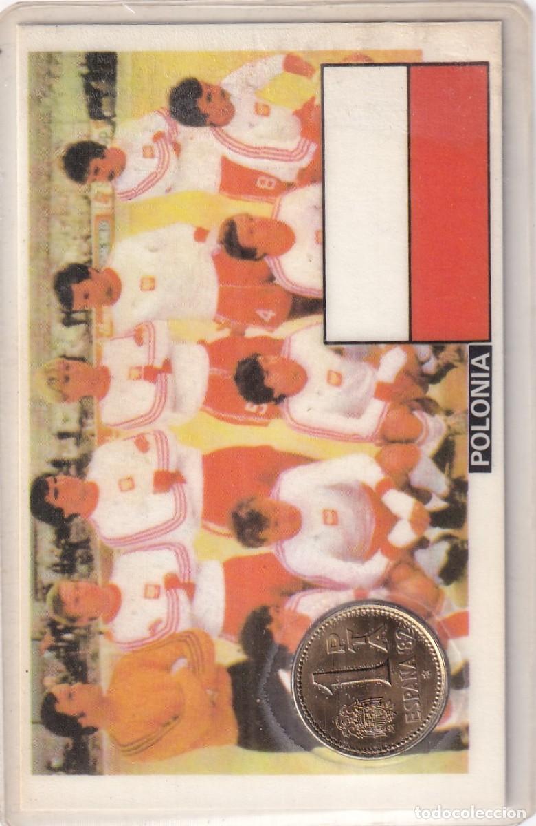 Collezionismo sportivo: MONEDA OFICIAL CONMEMORATIVA MUNDIAL F&Uacute;TBOL ESPA&Ntilde;A 82 EQUIPO POLONIA