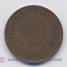 Medallas hist&oacute;ricas: FRANCIA-EXPOSICION UNIVERSAL-1879 - Foto 2