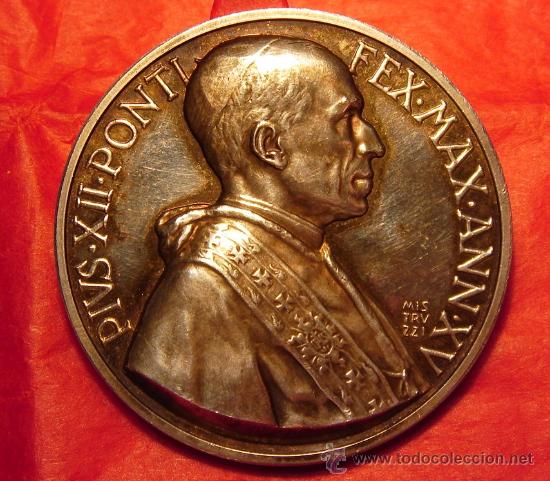 Medallas hist&oacute;ricas: medalla Pio XII de plata - Foto 1