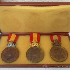 Medallas históricas: TRES MEDALLAS CONDECORACIONES. EXPOSICIÓN UNIVERSAL DE BARCELONA. 1888 CATEGORIA ORO,PLATA Y BRONCE