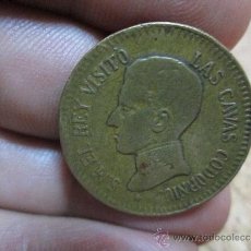 Medallas históricas: VISITA DEL REY ALFONSO XIII AÑO 1904 A LAS CAVAS CODORNIU. Lote 37993546