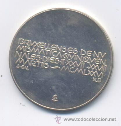 Medallas hist&oacute;ricas: CONVENCION NUMISMATICA-BRUSELAS-1976-PLATA - Foto 2