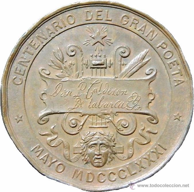 Medallas hist&oacute;ricas: MEDALLA 2&ordm; CENTENARIO DE CALDER&Oacute;N DE LA BARCA. 1.881 - Foto 2