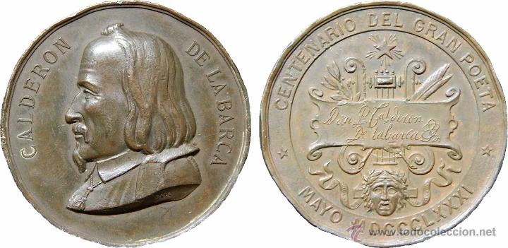 Medallas hist&oacute;ricas: MEDALLA 2&ordm; CENTENARIO DE CALDER&Oacute;N DE LA BARCA. 1.881 - Foto 3