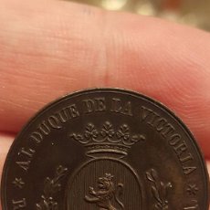 Medallas históricas: 1-MEDALLA RECOMPENSA 1856 DUQUE DE LA VICTORIA CALVÓ Nº444 FERROCARRIL ZARAGOZA MADRID BATALLONES 2º