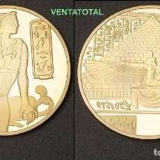 Medallas históricas: MEDALLA ORO TIPO MONEDA HOMENAJE A CLEOPATRA REINA DEL ANTIGUO EGIPTO - LEE DENTRO DESCIPCION - Nº3