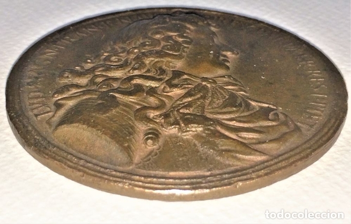 Medallas históricas: MEDALLA CONMEMORATIVA DE LUIS XIV. COBRE CINCELADO. FRANCIA. PRINCIPIO SIGLO XVIII - Foto 3 - 131920530