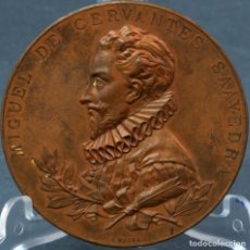 Medallas históricas: MEDALLA CONMEMORATIVA CERVANTES III CENTENARIO PUBLICACIÓN QUIJOTE 1905 BRONCE GRABADOS DE B MAURA