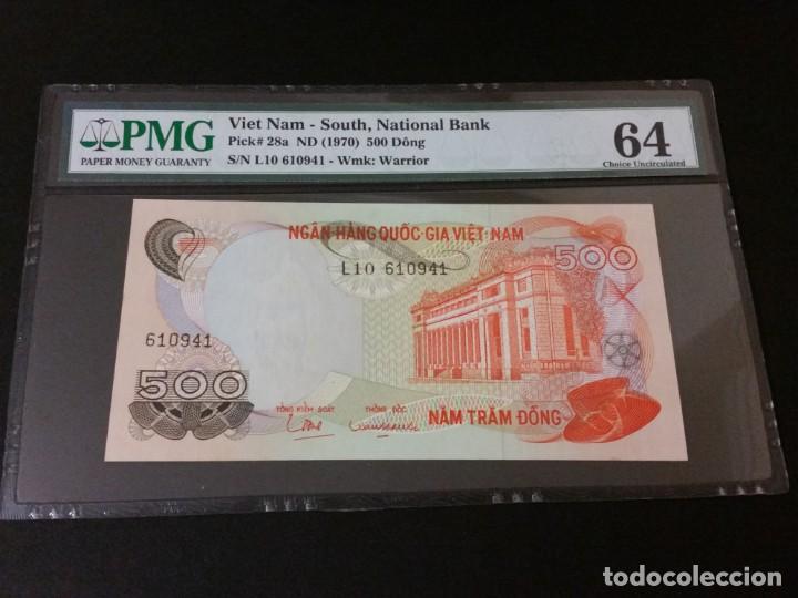Historische Medaillen: VIET NAM -BILLETE- 500 DONG 1970 CERTIFICADO ( PMG 64 ) SC UNC ( K097 )