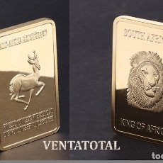 Medallas históricas: AFRICA LINGOTE ORO 24 KILATES 40 GRAMOS ( HOMENAJE A LA GACELA Y LEON AFRICANO ) Nº2. Lote 151326674