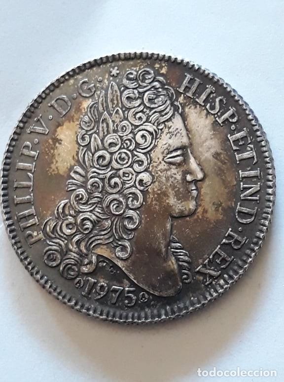 Medallas hist&oacute;ricas: NOVENA CONVENCION NUMISMATICA PHILIP V D G HISP ET IND REX 1975 Metal Plateado