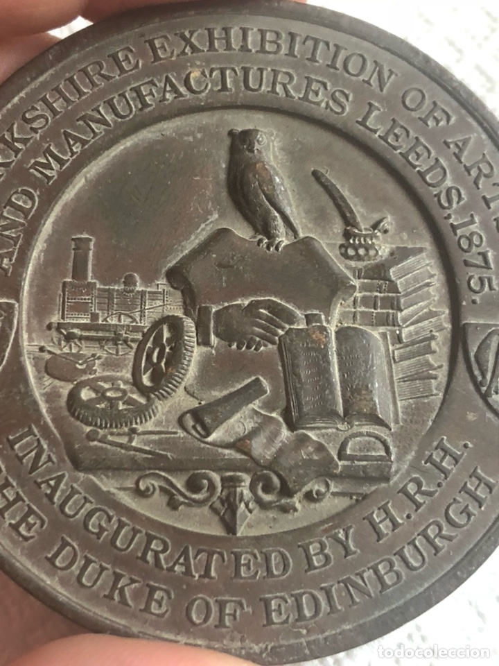 Medallas históricas: Magnifica medalla feria de muestras leeds 1875 - Foto 5 - 171011210