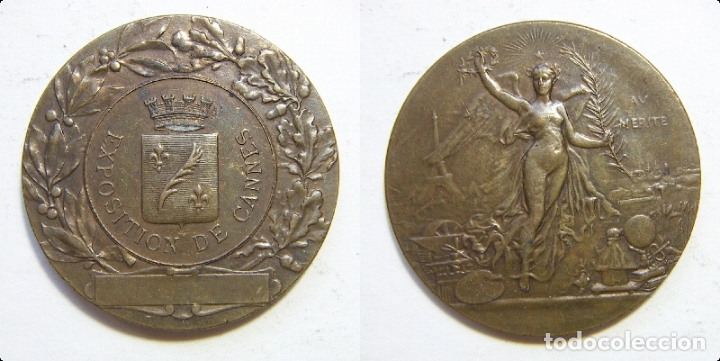Medallas hist&oacute;ricas: MEDALLA DE BRONCE EXPOSITION DE CANNES 45 mm - Foto 1