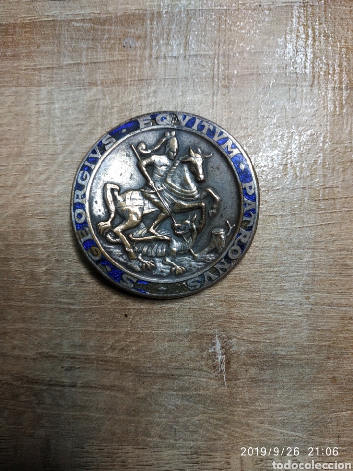 Medallas hist&oacute;ricas: Chapa de bronce esmaltada de San Jorge - Foto 1