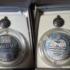 Medallas históricas: ESTUCHE CON MEDALLA Y PIN DE PLATA CAIXA DE CREDIT D´ALTEA XXV ANIVERSARI 1968 1993. Lote 196562925