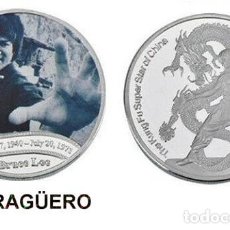 Medallas históricas: MEDALLA PLATA TIPO MONEDA ( HOMENAJE DE BRUCE LEE ) PESO 32 GRAMOS LEER DENTRO DESCRIPCION - Nº1. Lote 200080303