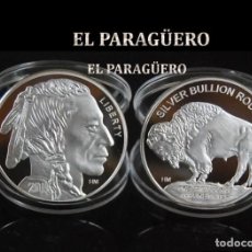 Medallas históricas: ESTADOS UNIDOS MEDALLA TIPO MONEDA PLATA ( GRAN JEFE INDIO Y BUFALO ) - PESO 45 GRAMOS - Nº16. Lote 202029376