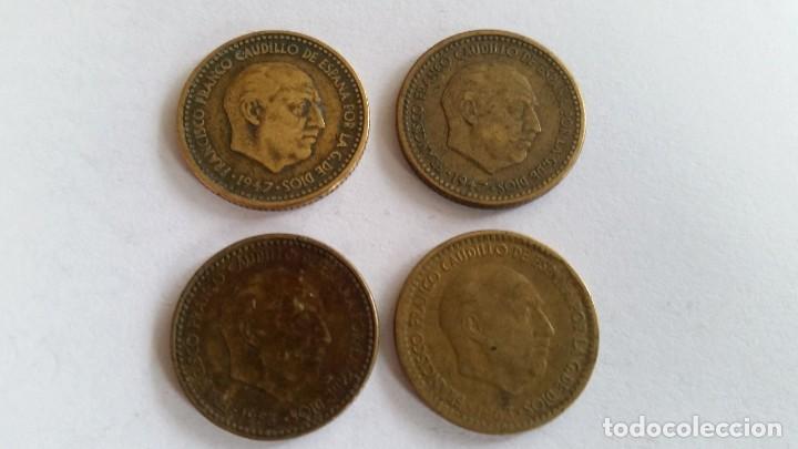 Historische Medaillen: ESPA&Ntilde;A-LOTE A EXAMINAR DE 4 PIEZAS DE 1 PESETA 2 DE 1947 53*52* 2 DE 1963 67* Y1953 61* ( P053 )