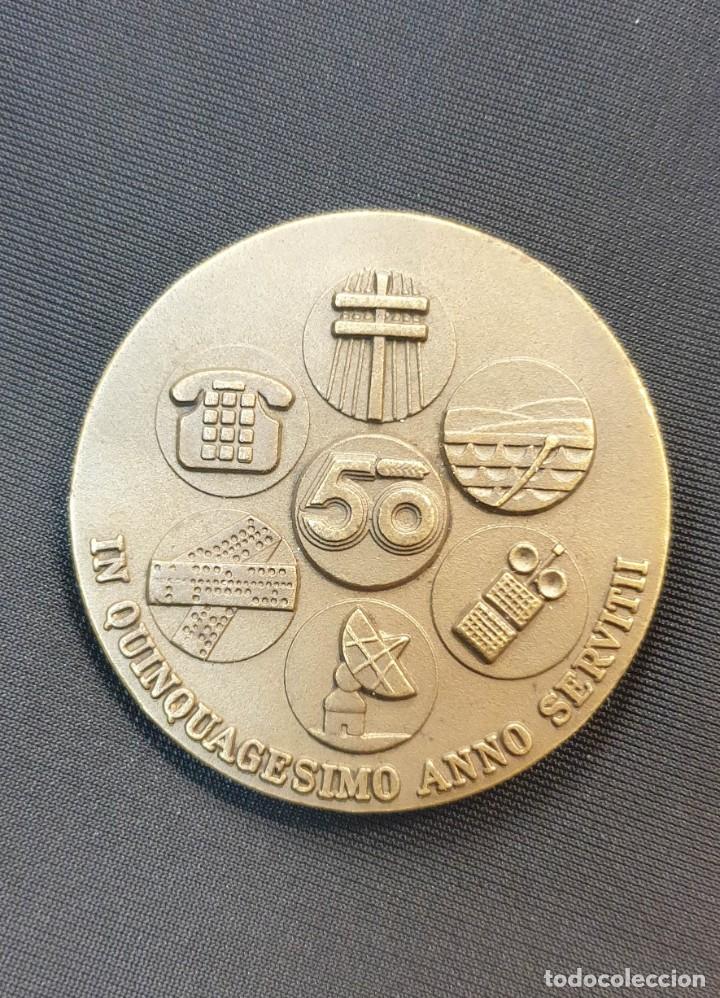 M&eacute;dailles historiques: Medalla telef&oacute;nica, 1975, in QUINQUAG&Eacute;SIMO anno servitii