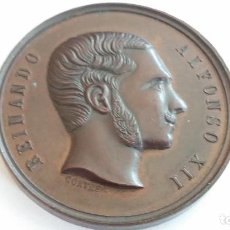 Medallas históricas: MEDALLA-ALFONSO XII-1877 EXPOSICION VINICOLA FDC ( G035 ). Lote 215367665