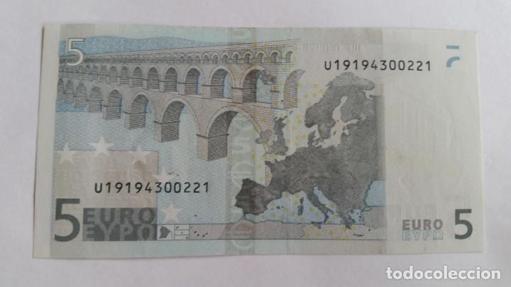 billet 5 euros 2002 u