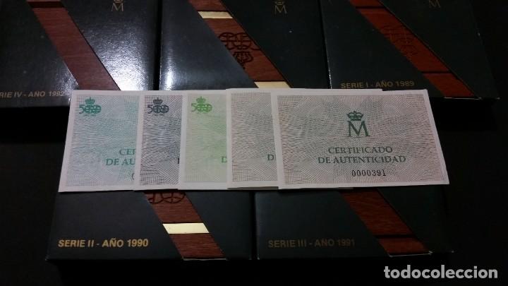 M&eacute;dailles historiques: ESPA&Ntilde;A-MONEDA- LOTE 5 ESTUCHES VACIOS DE 80000 PESETAS ORO Y 5 CERTIFICADOS ( B19 )