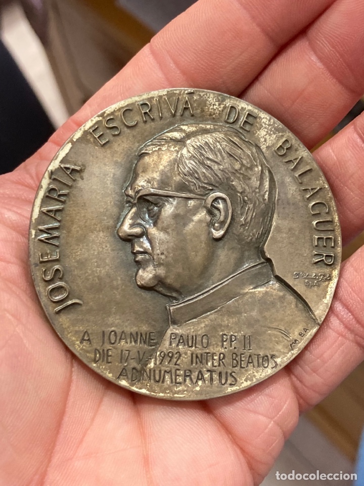 Medallas históricas: Bonita medalla de plata José María escriba de Balaguer - Foto 2 - 267594954