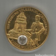 Medallas históricas: ALEMANIA HISTÓRICA - INAUGURACIÓN DEL MONUMENTO DE LA BATALLA - BAÑADA DE ORO - NUEVA - MEDIO 50 MM. Lote 267806084