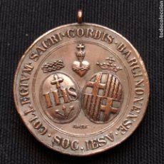 Medallas históricas: ANTIGUA MEDALLA DE COBRE, COLEGIO JESUITAS DE BARCELONA COLLEGIVM SACRI CORDIS BARCINONENSE SOC IESV. Lote 270549273