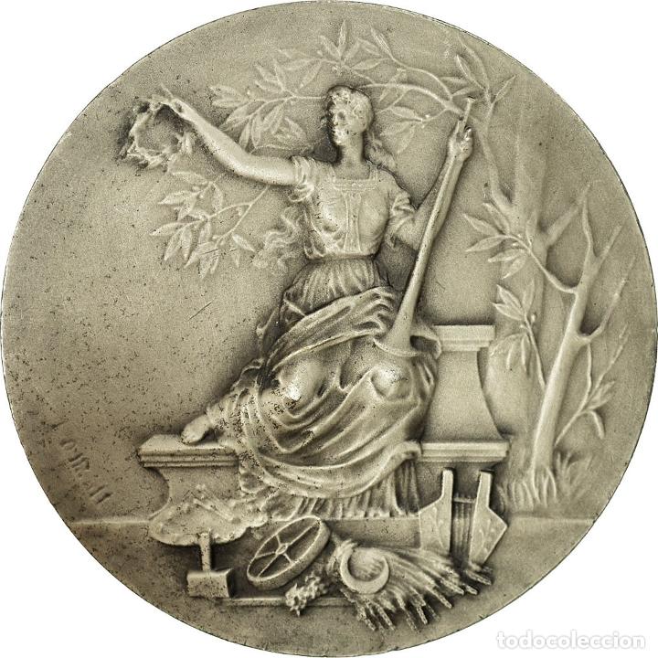 Médaillon Art Nouveau 'GALLIA COMICE AGRICOLE ROUEN' Par BOTTEE - En Argent Plaqué, Pièce De Collection