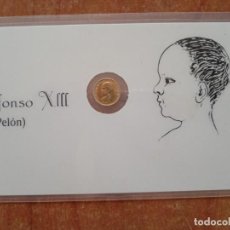 Medalhas históricas: TARJETA MONEDA ALFONSO XIII. Lote 285592853