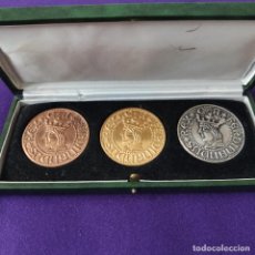 Medallas históricas: ESTUCHE DE 3 MEDALLAS. III CONVENCION NUMISMATICA. 1973. FERNANDO I DE ARAGON. RARO CONJUNTO.. Lote 341909563