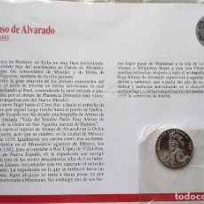 Medallas históricas: MONEDA MEDALLA PLATA DE LEY PERSONAJES ILUSTRES DE EXTREMADURA ALONSO DE ALVARADO, BADAJOZ. Lote 306444663
