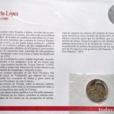 Medallas históricas: MONEDA MEDALLA PLATA DE LEY PERSONAJES ILUSTRES DE EXTREMADURA GREGORIO LÓPEZ (GUADALUPE). Lote 306444943
