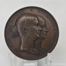Medallas históricas: MEDALLA COBRE VISITA Mª CRISTINA E ISABEL II A LA CASA DE LA MONEDA DE PARÍS 1840. Lote 347588273