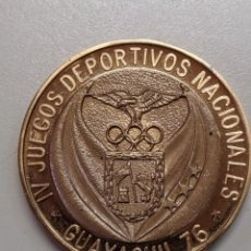 Medallas históricas: GUAYAQUIL 76 - IV JUEGOS DEPORTIVOS NACIONALES ECUADOR - NARVAEZ HIJOS DE CUENCA ECUADOR