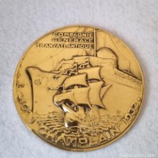 Medallas históricas: MEDALLA COMPAÑIA GENERAL TRASATLANTICA 1932 BARCO CHAMPLAIN. Lote 374115769