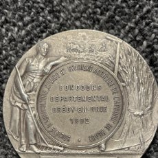 Medallas históricas: MEDAILLE MEDALLA CONCOURS DEPARTAMENTAL CRECY EN BRIE 1902 DE A RIVET. Lote 375011389