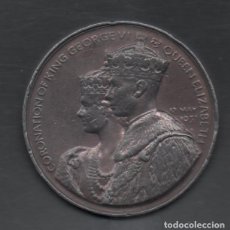 Medallas históricas: FILA MEDALHA 1937 CORONATION OF KING GEORGE VI E QUEEN ELIZABETH BRONZE
