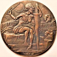 Medallas históricas: ALEMANIA - MEDALLA SATIRICA - AÑO 1923 - KARL GOETZ - DER RAUBER GERICHTSHOF IN MAINZ - 18,50 GR. CO