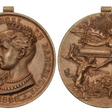 Medallas históricas: MEDALLA ALFONSO XIII Y MARIA CRISTINA EXPOSICION UNIVERSAL DE BARCELONA 1888