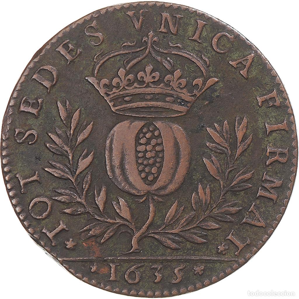 Historische Medaillen: [#345022] Principado de Dombes, zeton, Anne-Marie-Louise d&rsquo;Orl&eacute;ans, 1635, MBC, Cobre