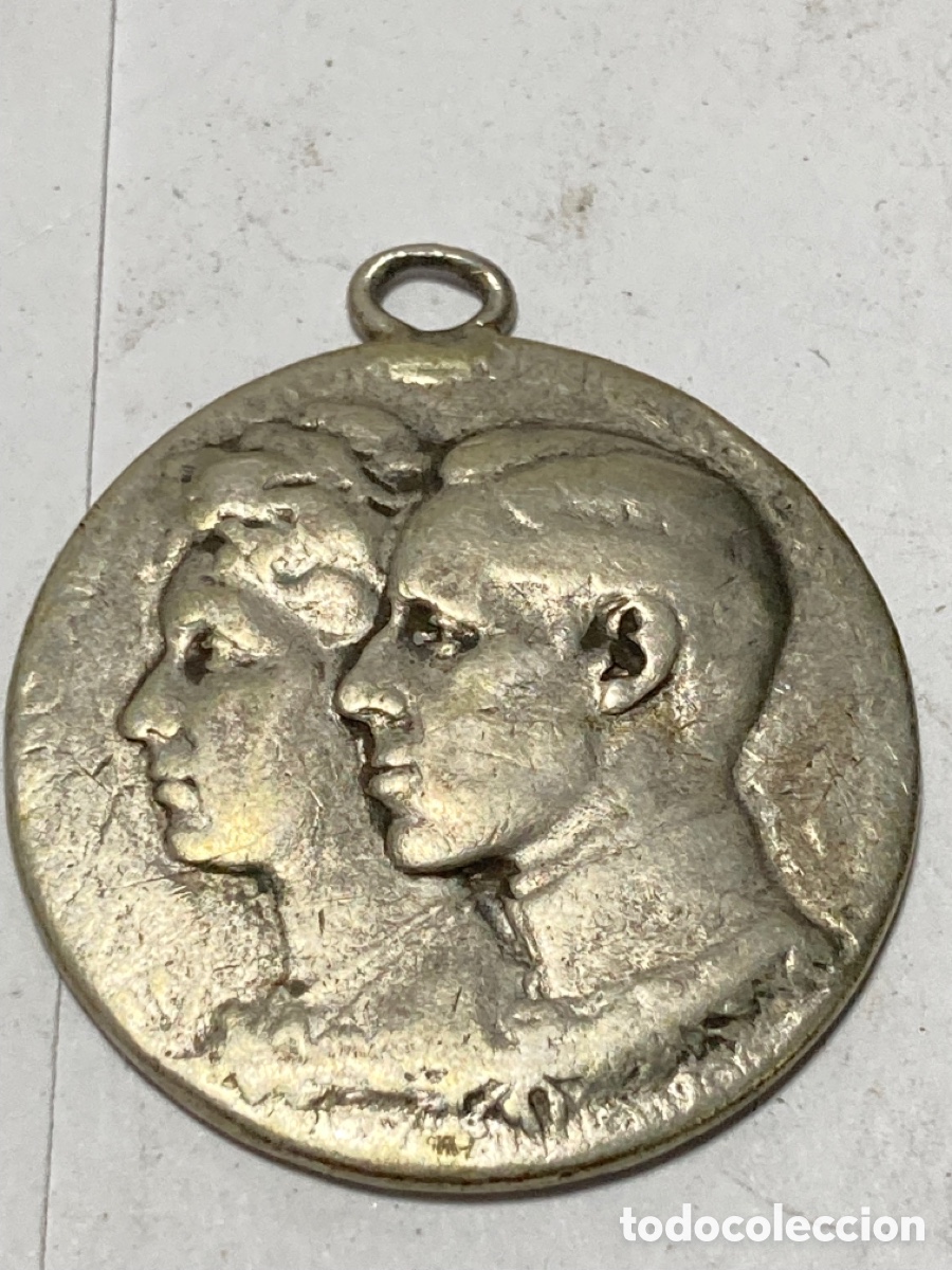 Medalhas hist&oacute;ricas: Medalla plata Reyes Alfonso XIII y Victoria Eugenia 1.906 de plata antigua /C73