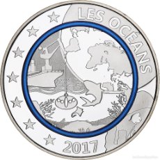 Medallas históricas: [#1162252] FRANCIA, MEDALLA, LES OCÉANS, 2017, FDC, PLATA